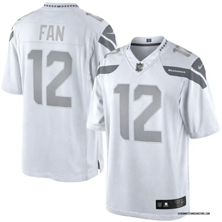 12th Fan Men's Seattle Seahawks Nike Platinum Jersey - Limited White