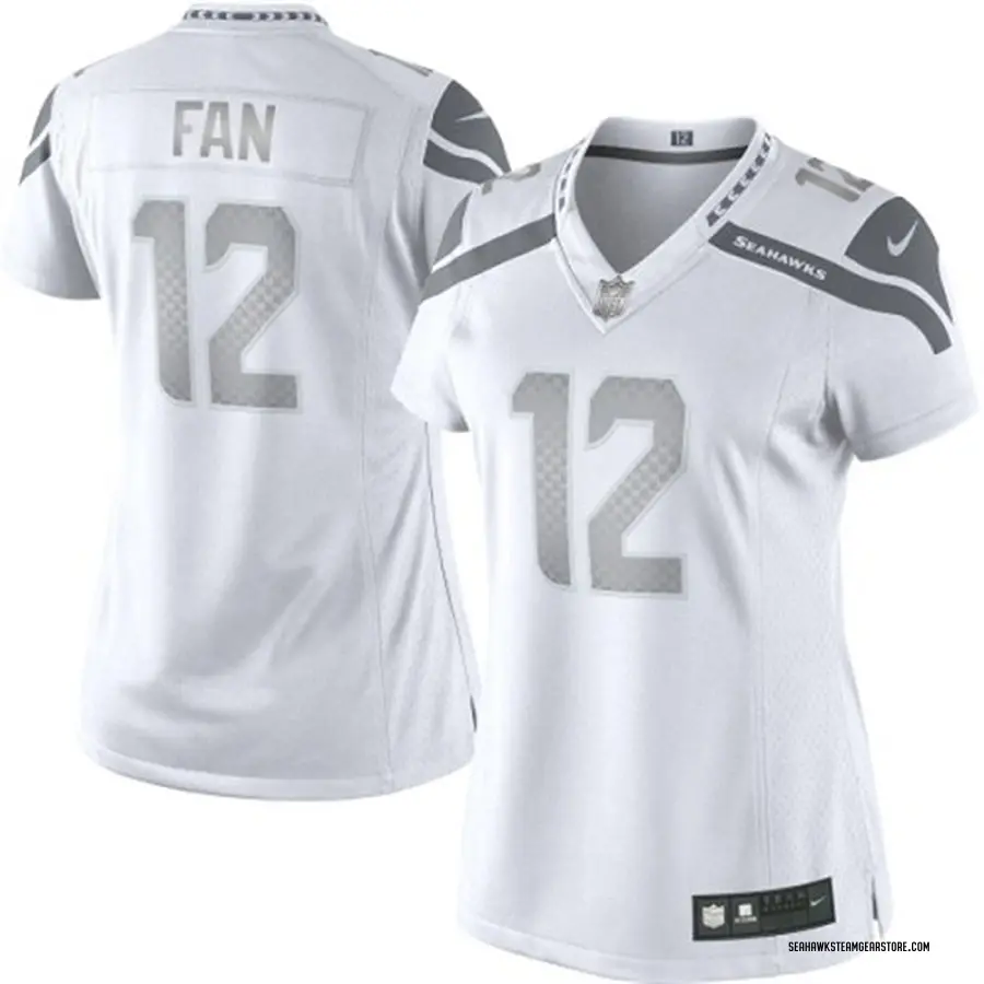 12th Fan Women's Seattle Seahawks Nike Platinum Jersey - Limited White