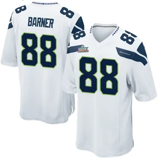 AJ Barner Men's Seattle Seahawks Nike Super Bowl LX Patch Jersey - Game White