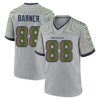 AJ Barner Men's Seattle Seahawks Wolf 2025 Rivalries Collection Jersey - Game Gray