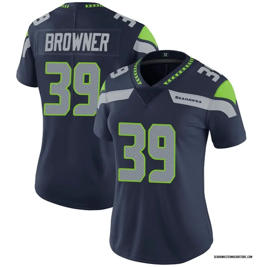 Brandon Browner Women's Seattle Seahawks Nike Navy Team Color Vapor Untouchable Jersey - Limited Brown