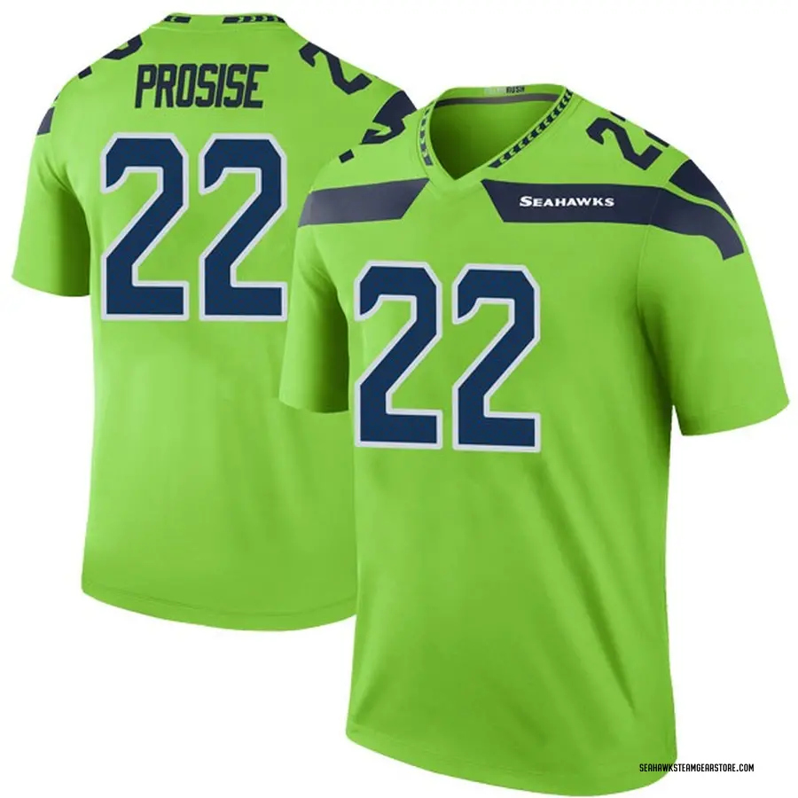 C.J. Prosise Men's Seattle Seahawks Nike Color Rush Neon Jersey - Legend Green