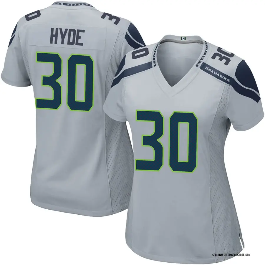Carlos Hyde Women's Seattle Seahawks Nike Alternate Jersey - Game Gray