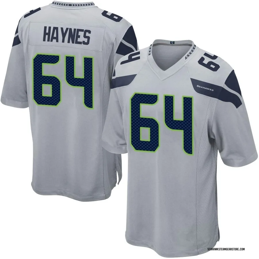 Christian Haynes Men's Seattle Seahawks Nike Alternate Jersey - Game Gray