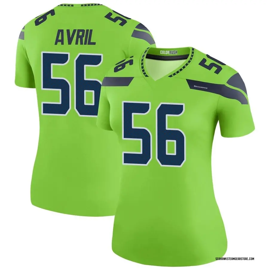 Cliff Avril Women's Seattle Seahawks Nike Color Rush Neon Jersey - Legend Green