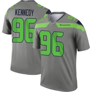 Cortez Kennedy Men's Seattle Seahawks Steel Inverted Jersey - Legend