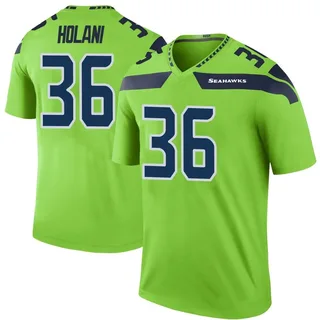 George Holani Men's Seattle Seahawks Color Rush Neon Jersey - Legend Green
