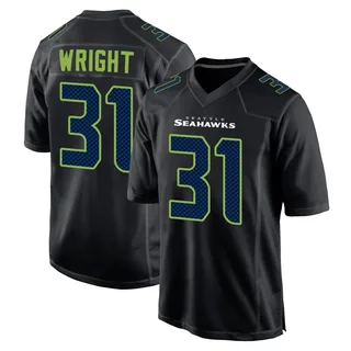 Jacardia Wright Men's Seattle Seahawks Carbon Fashion Jersey - Game Black