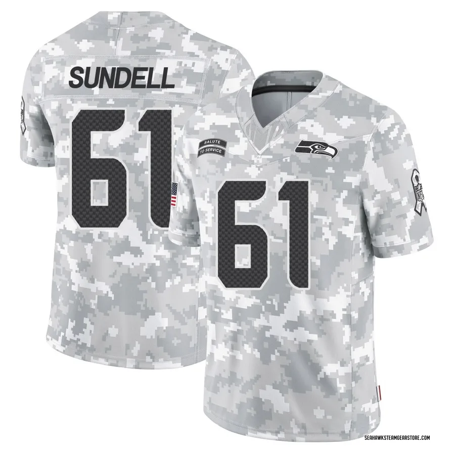 Jalen Sundell Men's Seattle Seahawks Nike 2024 Salute to Service Jersey - Limited Arctic Camo