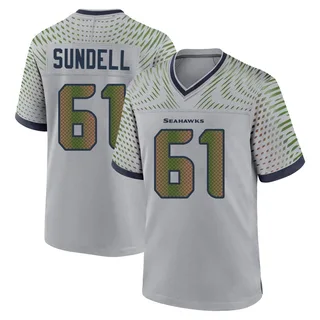 Jalen Sundell Men's Seattle Seahawks Wolf 2025 Rivalries Collection Jersey - Game Gray