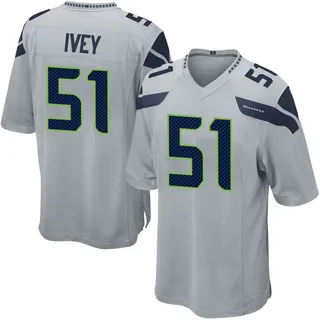 Jared Ivey Men's Seattle Seahawks Nike Alternate Jersey - Game Gray
