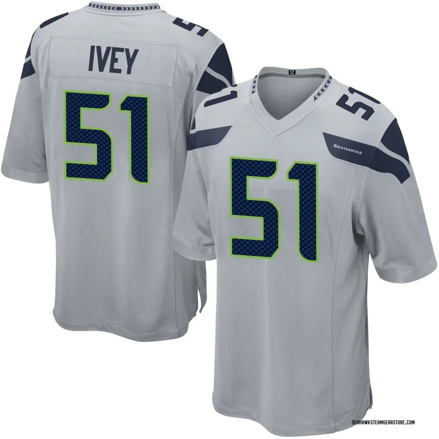 Jared Ivey Men's Seattle Seahawks Nike Alternate Jersey - Game Gray