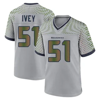 Jared Ivey Men's Seattle Seahawks Wolf 2025 Rivalries Collection Jersey - Game Gray