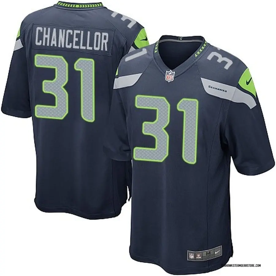 Kam Chancellor Men's Seattle Seahawks Nike Steel Team Color Jersey - Game Blue