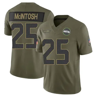 Kenny McIntosh Men's Seattle Seahawks 2025 Salute to Service Jersey - Limited Olive