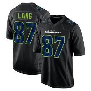 Marshall Lang Men's Seattle Seahawks Carbon Fashion Jersey - Game Black