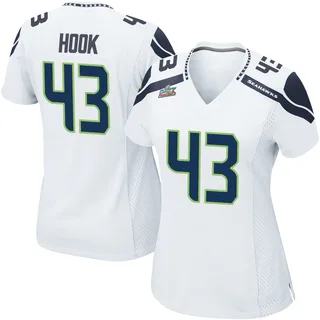 Maxen Hook Women's Seattle Seahawks Nike Super Bowl LX Patch Jersey - Game White