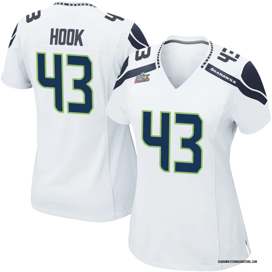 Maxen Hook Women's Seattle Seahawks Nike Super Bowl LX Patch Jersey - Game White
