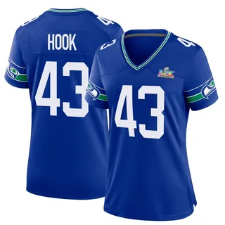 Maxen Hook Women's Seattle Seahawks Nike Throwback Super Bowl LX Patch Jersey - Game Royal