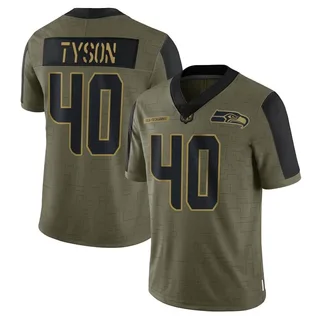 Michael Tyson Men's Seattle Seahawks 2021 Salute To Service Jersey - Limited Olive