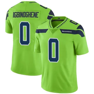 Noah Igbinoghene Men's Seattle Seahawks Color Rush Neon Jersey - Limited Green