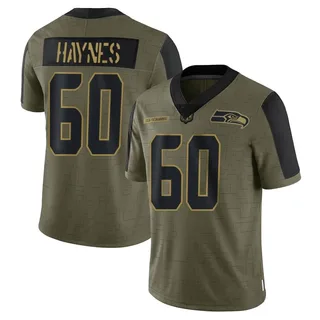 Phil Haynes Men's Seattle Seahawks 2021 Salute To Service Jersey - Limited Olive
