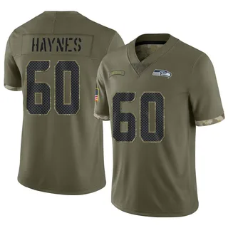 Phil Haynes Men's Seattle Seahawks 2022 Salute To Service Jersey - Limited Olive