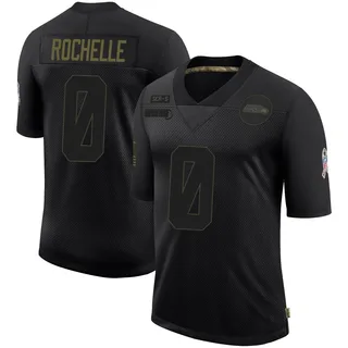 Rashad Rochelle Men's Seattle Seahawks Nike 2020 Salute To Service Jersey - Limited Black