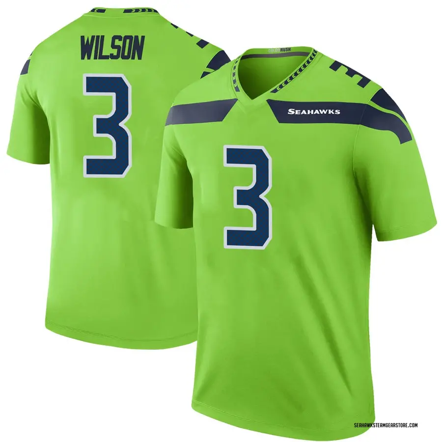 Russell Wilson Youth Seattle Seahawks Nike Color Rush Neon Jersey - Legend Green