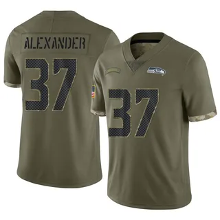 Shaun Alexander Men's Seattle Seahawks 2022 Salute To Service Jersey - Limited Olive