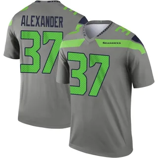 Shaun Alexander Men's Seattle Seahawks Steel Inverted Jersey - Legend