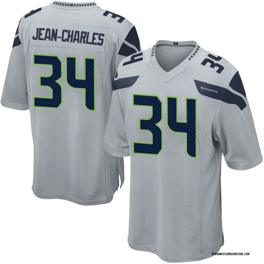 Shemar Jean-Charles Men's Seattle Seahawks Nike Alternate Jersey - Game Gray