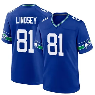 Tyjon Lindsey Men's Seattle Seahawks Throwback Jersey - Game Royal