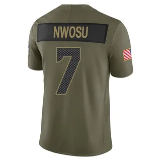 Uchenna Nwosu Men's Seattle Seahawks Nike 2025 Salute to Service Jersey - Limited Olive