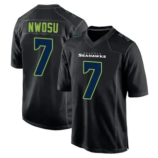 Uchenna Nwosu Men's Seattle Seahawks Carbon Fashion Jersey - Game Black