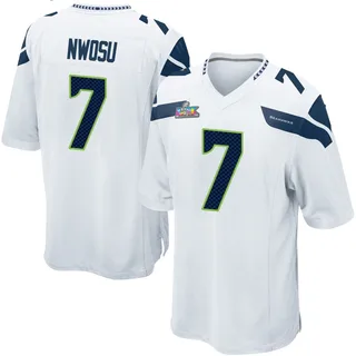 Uchenna Nwosu Men's Seattle Seahawks Nike Super Bowl LX Patch Jersey - Game White