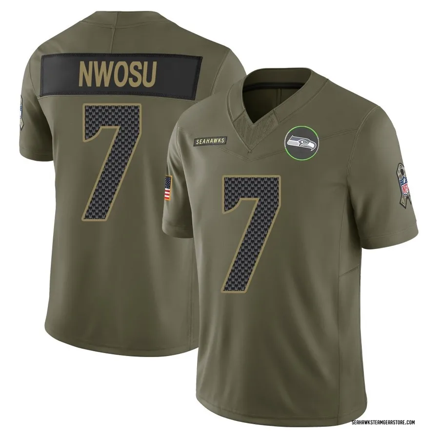 Uchenna Nwosu Youth Seattle Seahawks Nike 2025 Salute to Service Jersey - Limited Olive