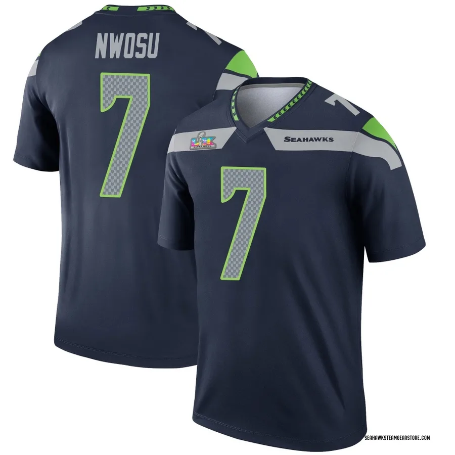 Uchenna Nwosu Youth Seattle Seahawks Nike Super Bowl LX Patch Jersey - Legend Navy
