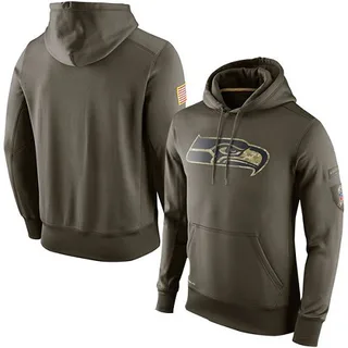 Men's Seattle Seahawks Salute to Service KO Performance Hoodie - Olive